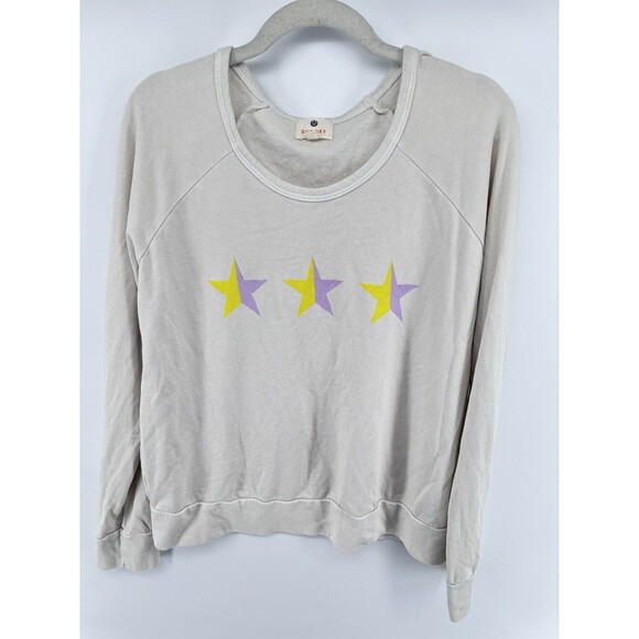 Sundry Sweaters - Sundry Soft Crew Neck Star Print Pullover Sweater Women's Size 0 Cream